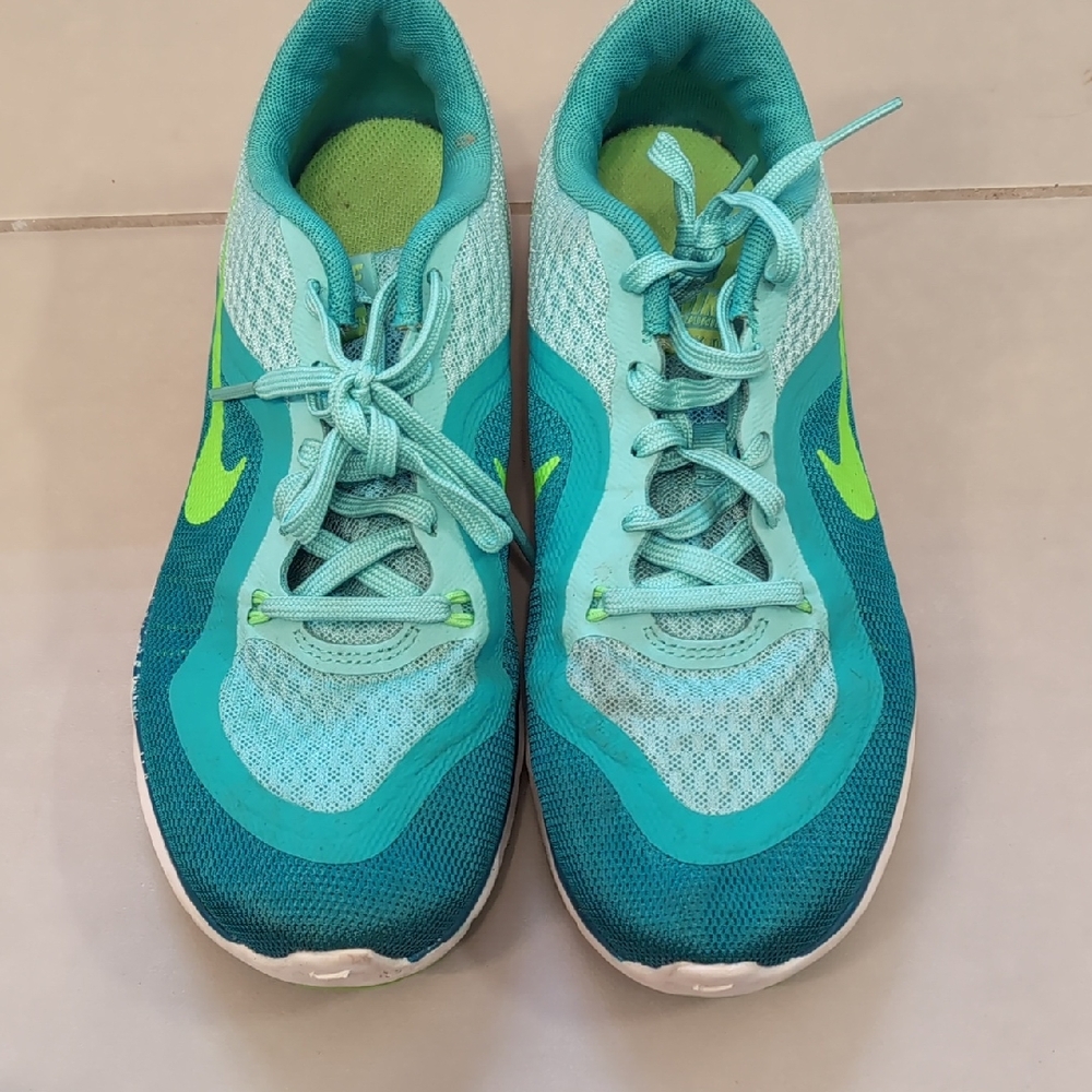 Nike Turquoise and Lime Sneakers